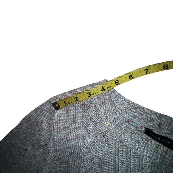 Talbots Cable Knit Gray Sweater Dress With Multi-Colored Speckles All Over Sz M - Picture 11 of 15